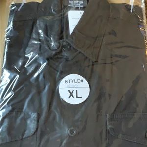 Black denim sleeveless shirt